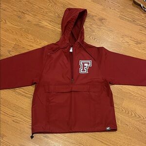 Women's Maroon Hooded Raincoat